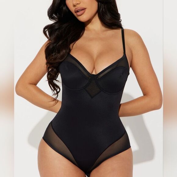 2/$40 NIB/NWT Bewicked Black Mesh Panel Bodysuit - Picture 1 of 7